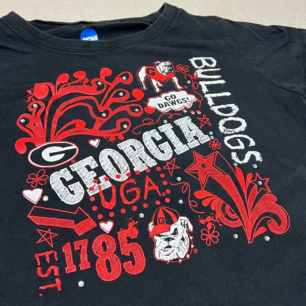NCAA Georgia Bulldogs GO DAWGS EST 1785 Black T‎ Shirt XL UGA Football